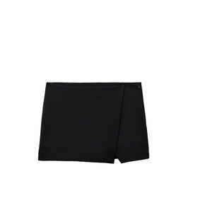 Zara Black Asymmetrical Skorts with Modern Silhouette